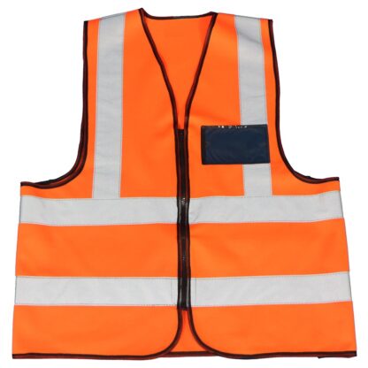 MASTER ORANGE REFLECTIVE VEST - ZIP & ID POUCH - S